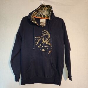 Legendary Whitetails Navy Hoodie with Camo Accents